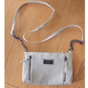 Nicole by Nicole Miller Grey Textured Chain Crossbody Bag